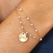 Bracelet Capucine - Martelé - Blanc - Personnalisable